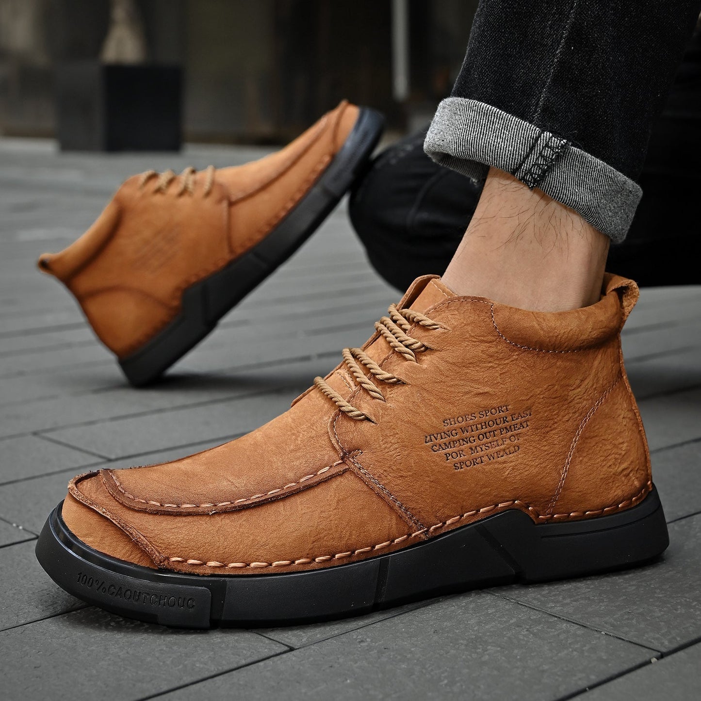 Men's Orthopedic High-Top Winter Boots for Comfort and Support