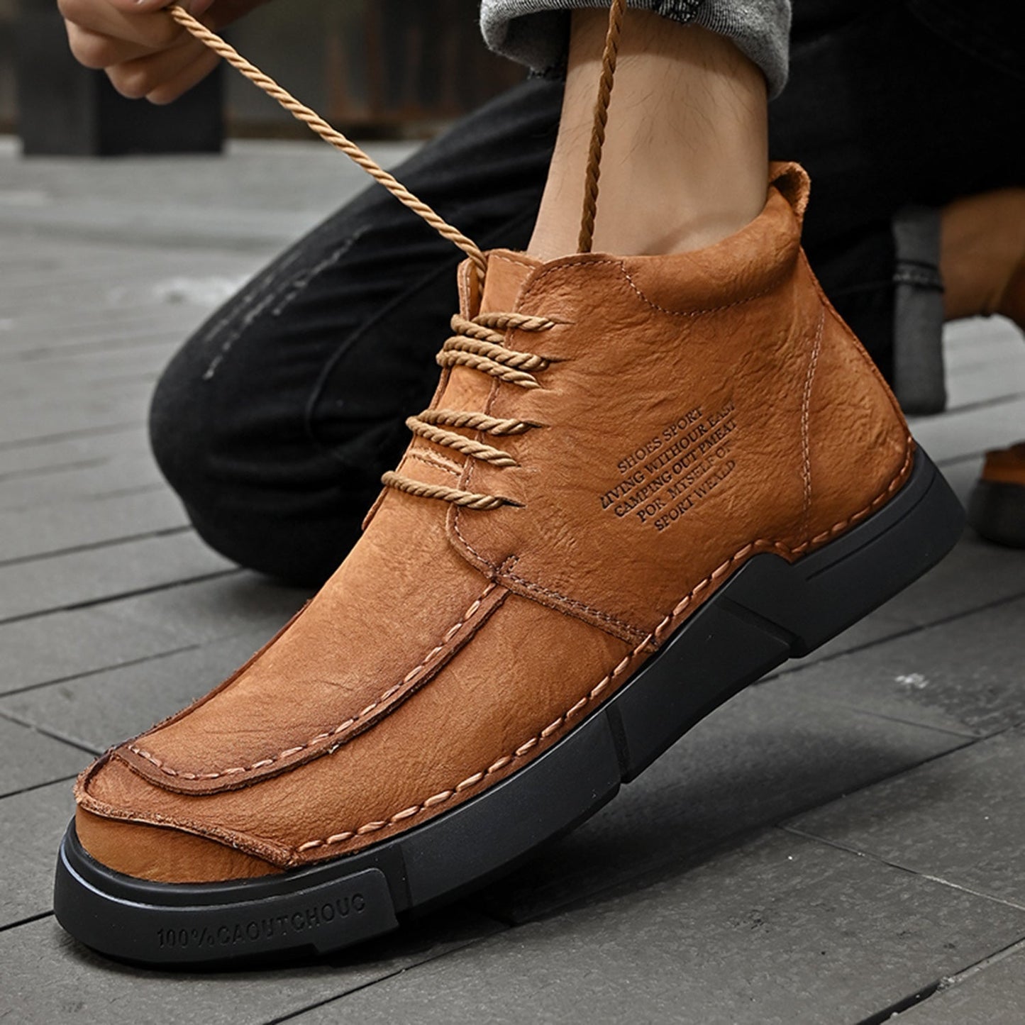 Men's Orthopedic High-Top Winter Boots for Comfort and Support