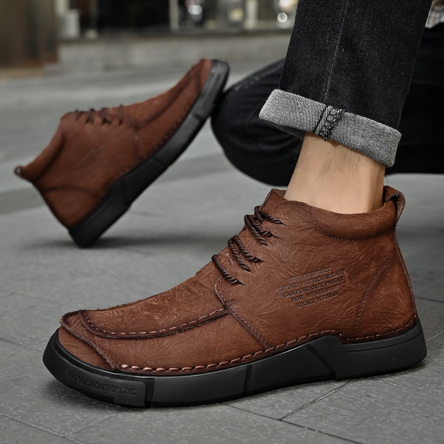 Men's Orthopedic High-Top Winter Boots for Comfort and Support