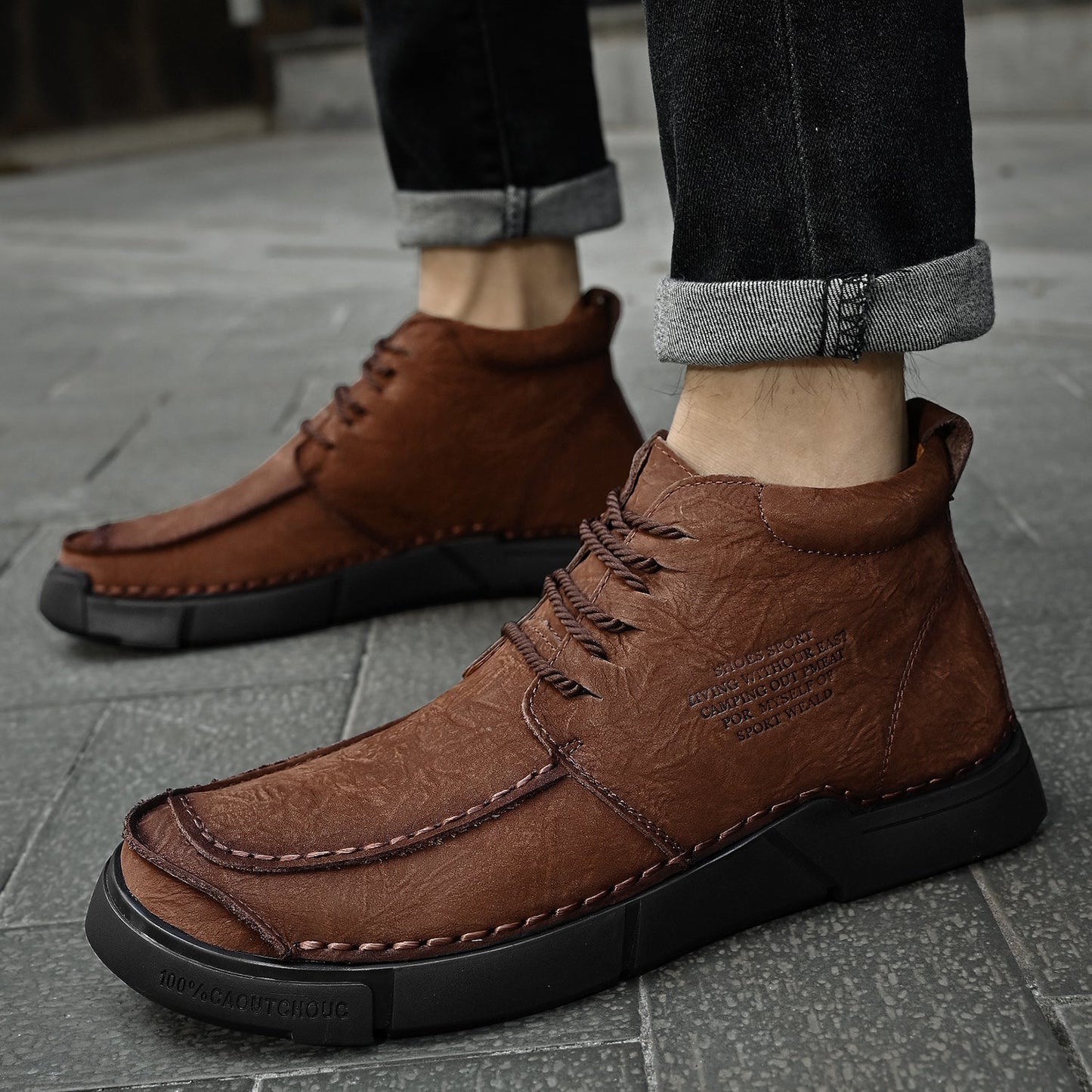 Men's Orthopedic High-Top Winter Boots for Comfort and Support