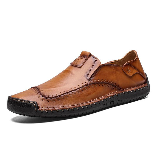 Men's Hand-Stitched Casual Shoes with Soft Rubber Sole