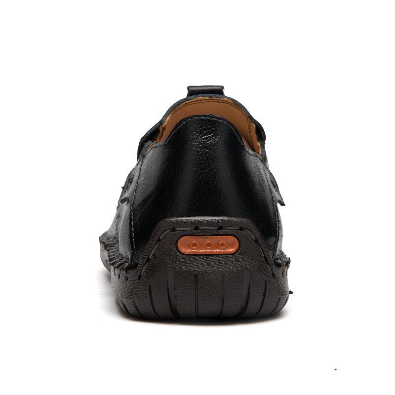 Men's Hand-Stitched Casual Shoes with Soft Rubber Sole