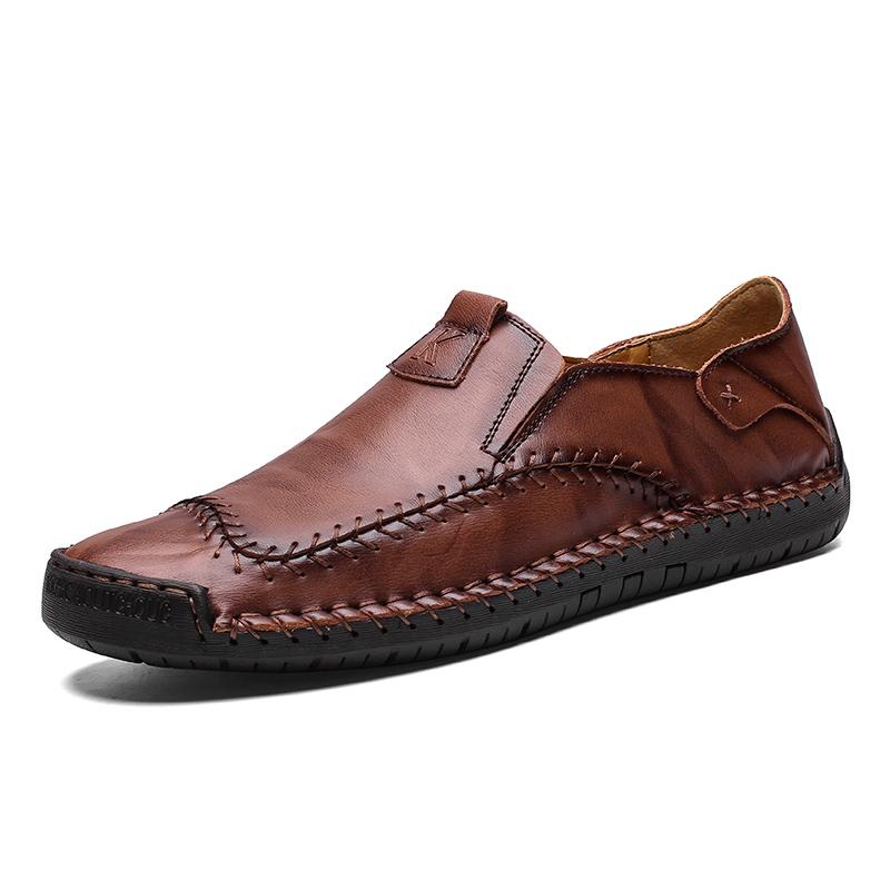 Men's Hand-Stitched Casual Shoes with Soft Rubber Sole