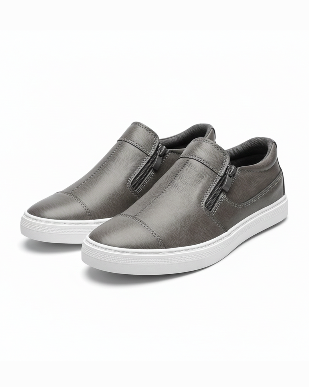 Men's Zipper Closure Casual Sneakers for All-Day Comfort