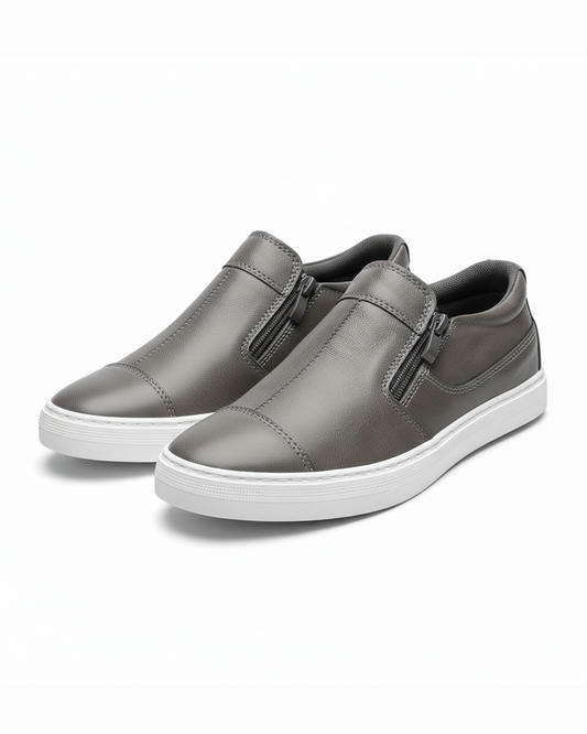 Men's Zipper Closure Casual Sneakers for All-Day Comfort