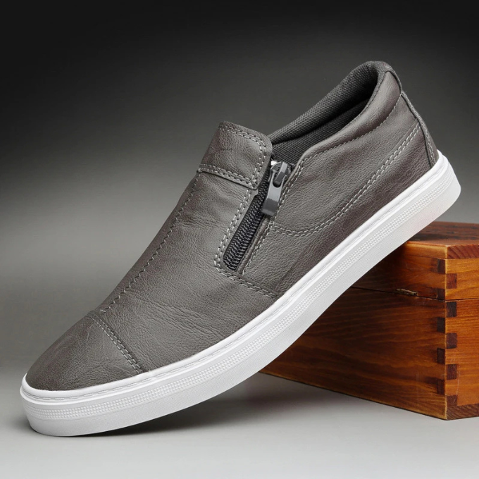 Men's Zipper Closure Casual Sneakers for All-Day Comfort