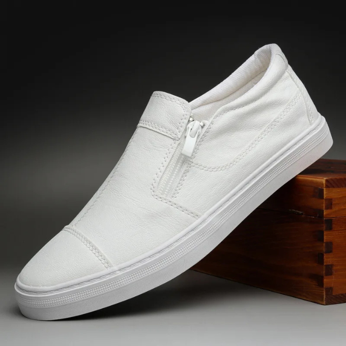 Men's Zipper Closure Casual Sneakers for All-Day Comfort