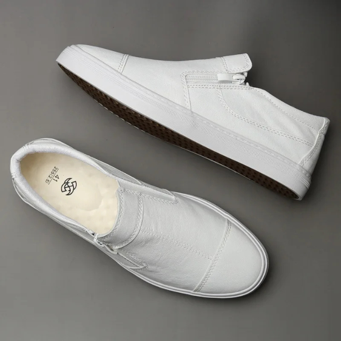 Men's Zipper Closure Casual Sneakers for All-Day Comfort