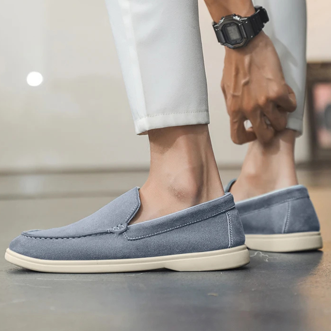 Men's Slip-On Casual Loafers with Soft Canvas Texture