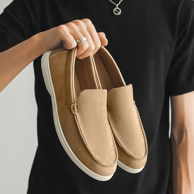Men's Slip-On Casual Loafers with Soft Canvas Texture