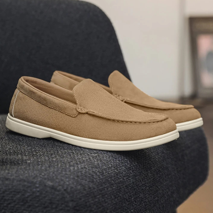 Men's Slip-On Casual Loafers with Soft Canvas Texture