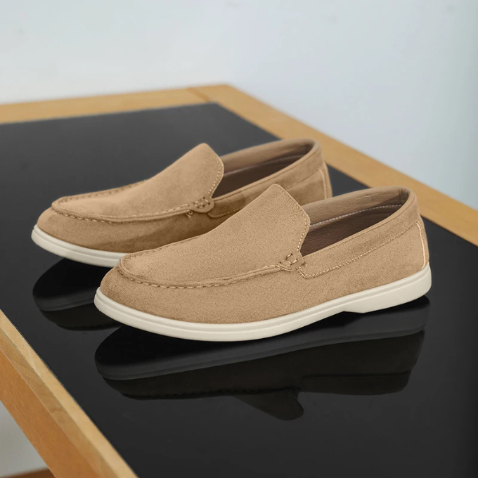 Men's Slip-On Casual Loafers with Soft Canvas Texture