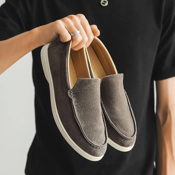 Men's Slip-On Casual Loafers with Soft Canvas Texture
