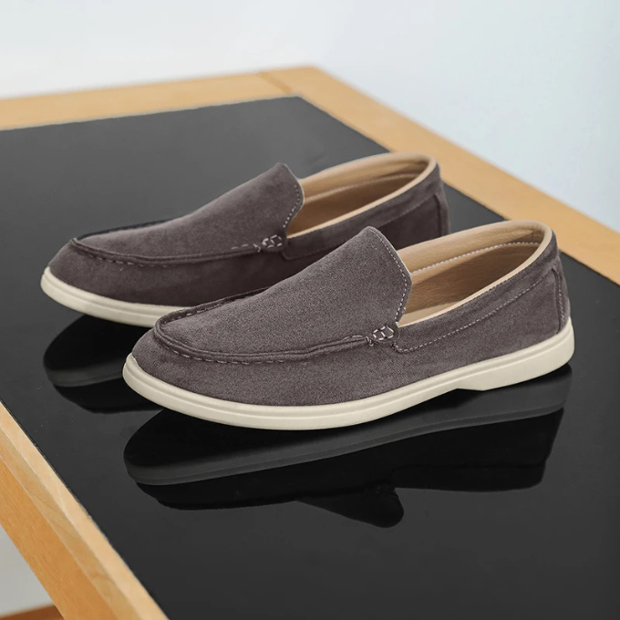Men's Slip-On Casual Loafers with Soft Canvas Texture