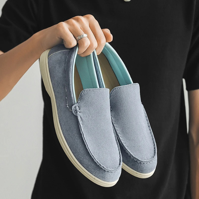 Men's Slip-On Casual Loafers with Soft Canvas Texture