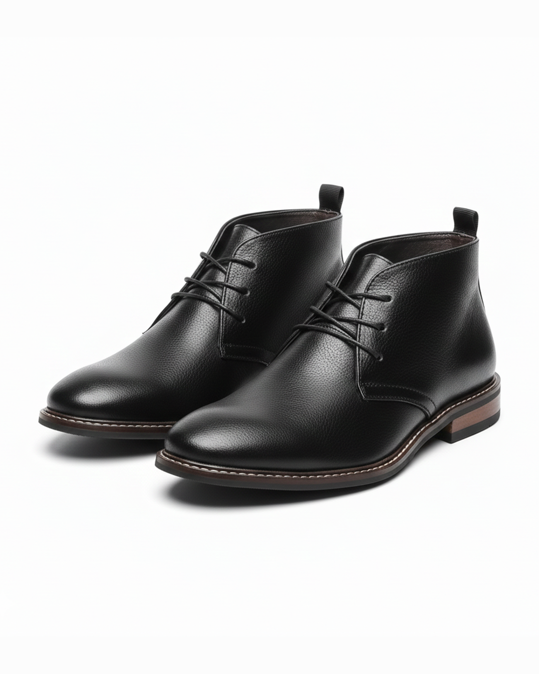 Men's Black Classic Chukka Boots with Cushioned Insole