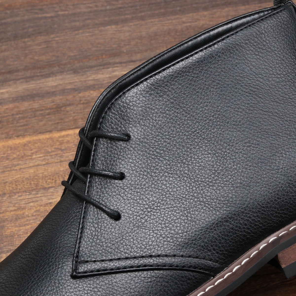 Men's Black Classic Chukka Boots with Cushioned Insole
