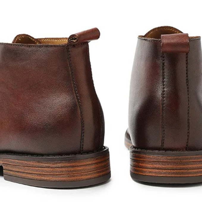 Men's Premium Full-Grain Dress Boots with Rubber Outsole
