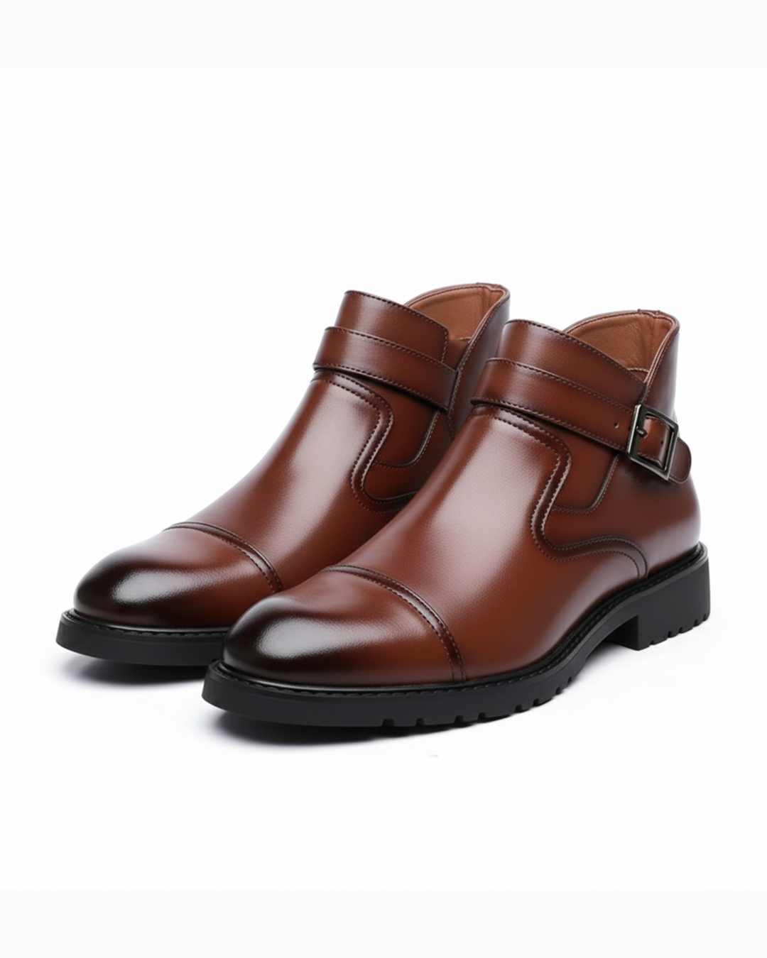 Men's Chelsea Dress Boots with Buckle Detail