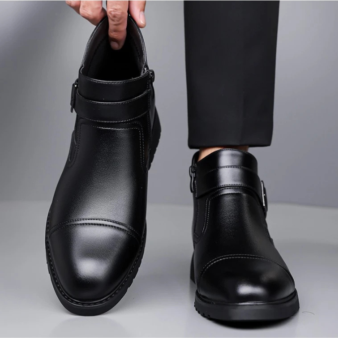 Men's Chelsea Dress Boots with Buckle Detail