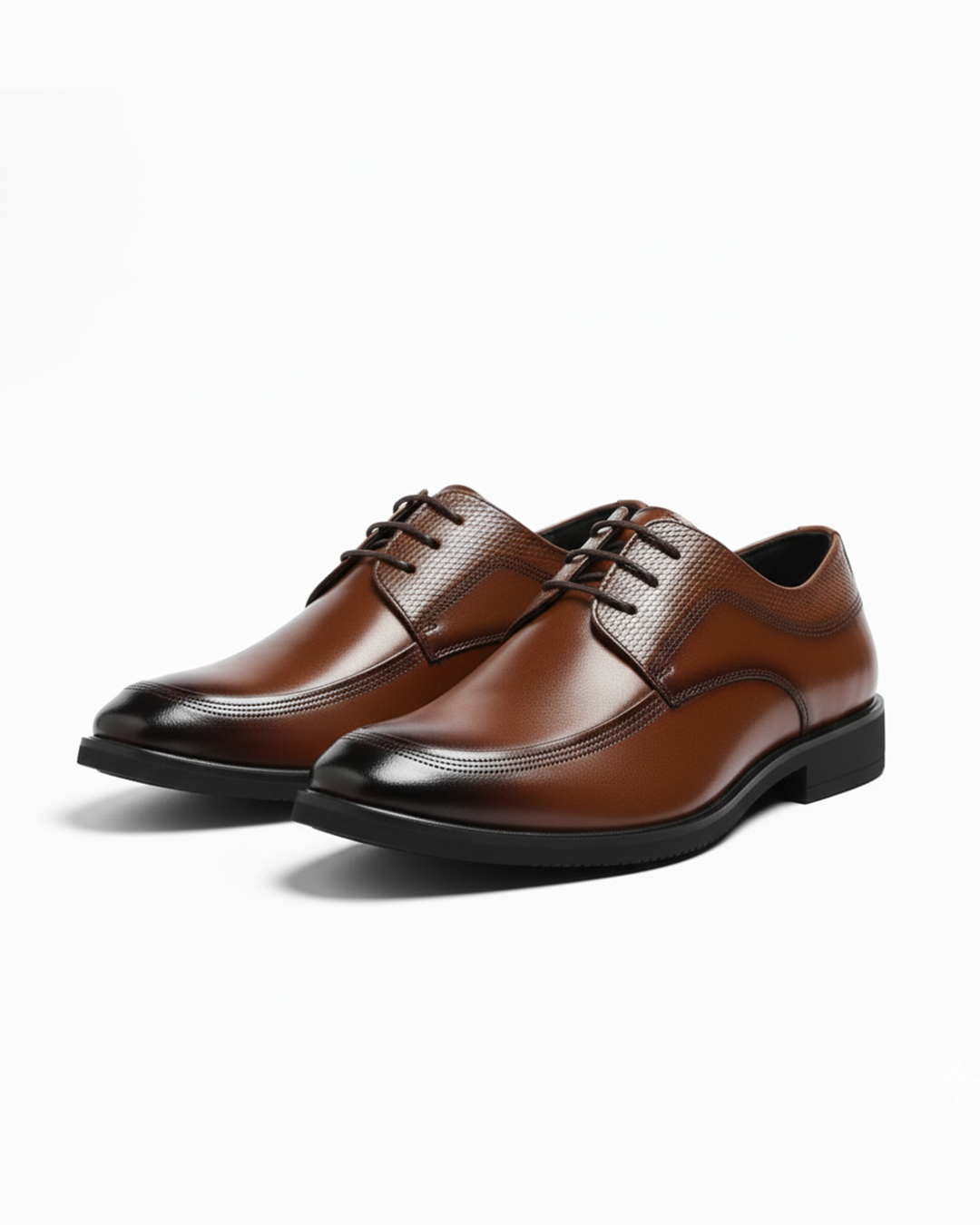 Men's Polished Leather Dress Shoes with Cushioned Comfort