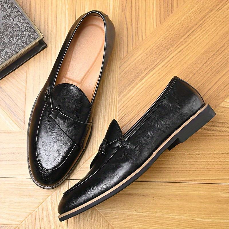 Premium Men's Slip-On Loafers with Metallic Detail