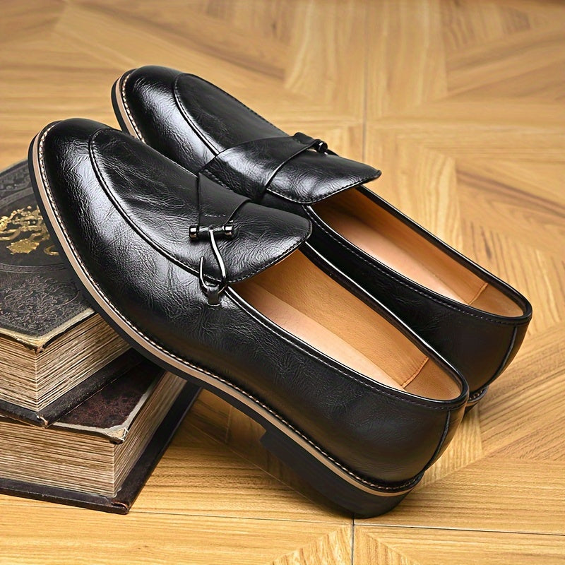 Premium Men's Slip-On Loafers with Metallic Detail