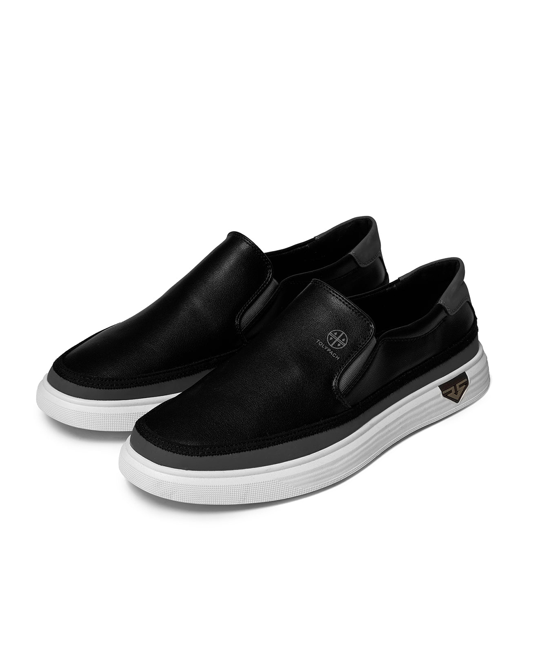 Men's Slip-On Shoes with Padded Comfort - Classic Black and White Options