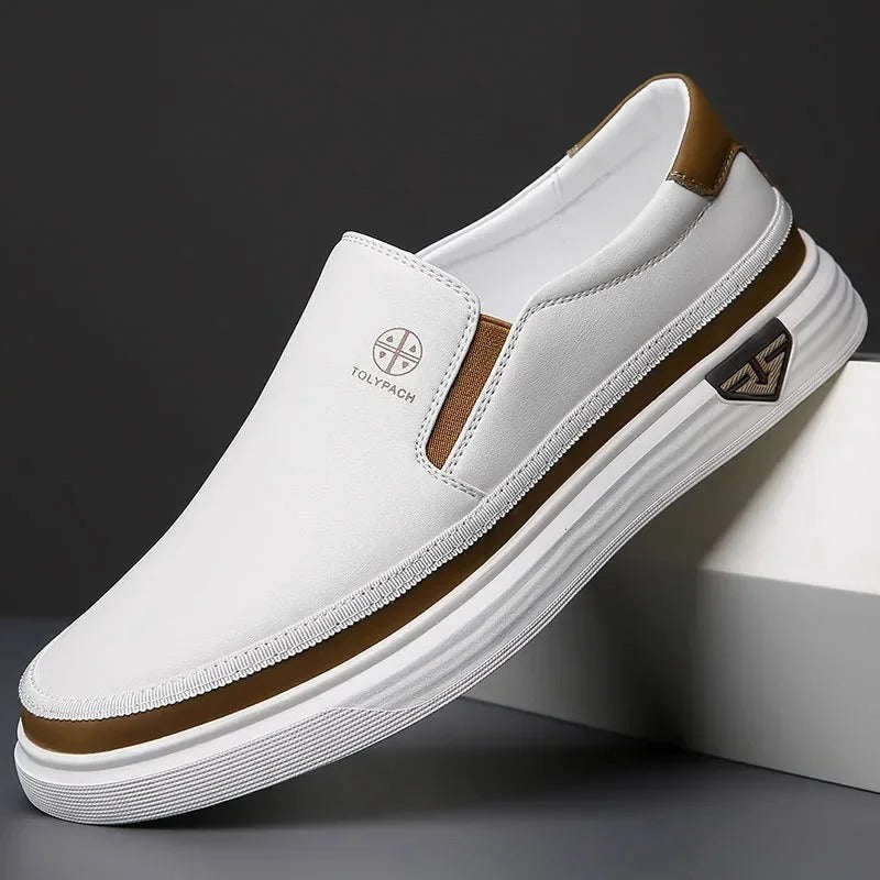 Men's Slip-On Shoes with Padded Comfort - Classic Black and White Options