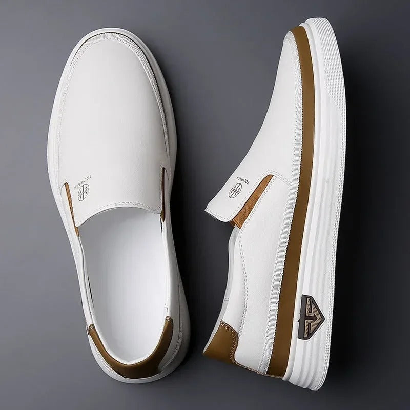 Men's Slip-On Shoes with Padded Comfort - Classic Black and White Options