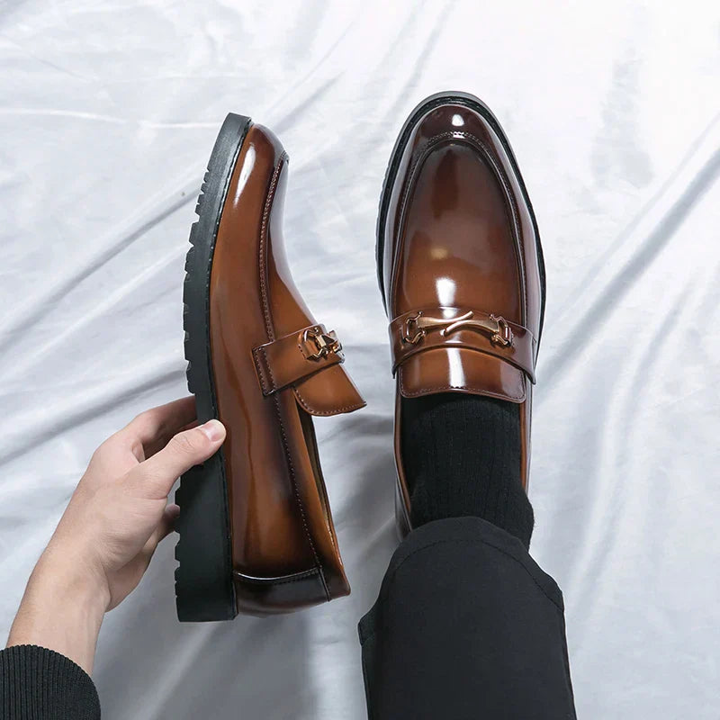 Men's Elegant Slip-On Loafers with Metal Bit Detail