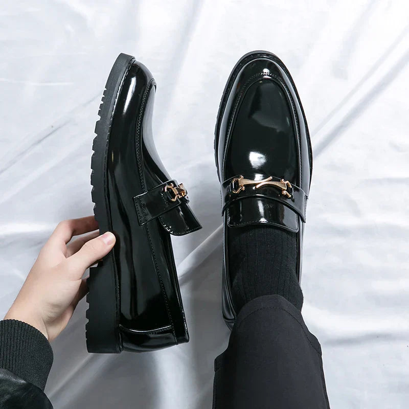 Men's Elegant Slip-On Loafers with Metal Bit Detail