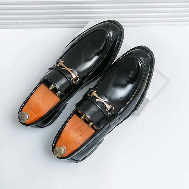 Men's Elegant Slip-On Loafers with Metal Bit Detail