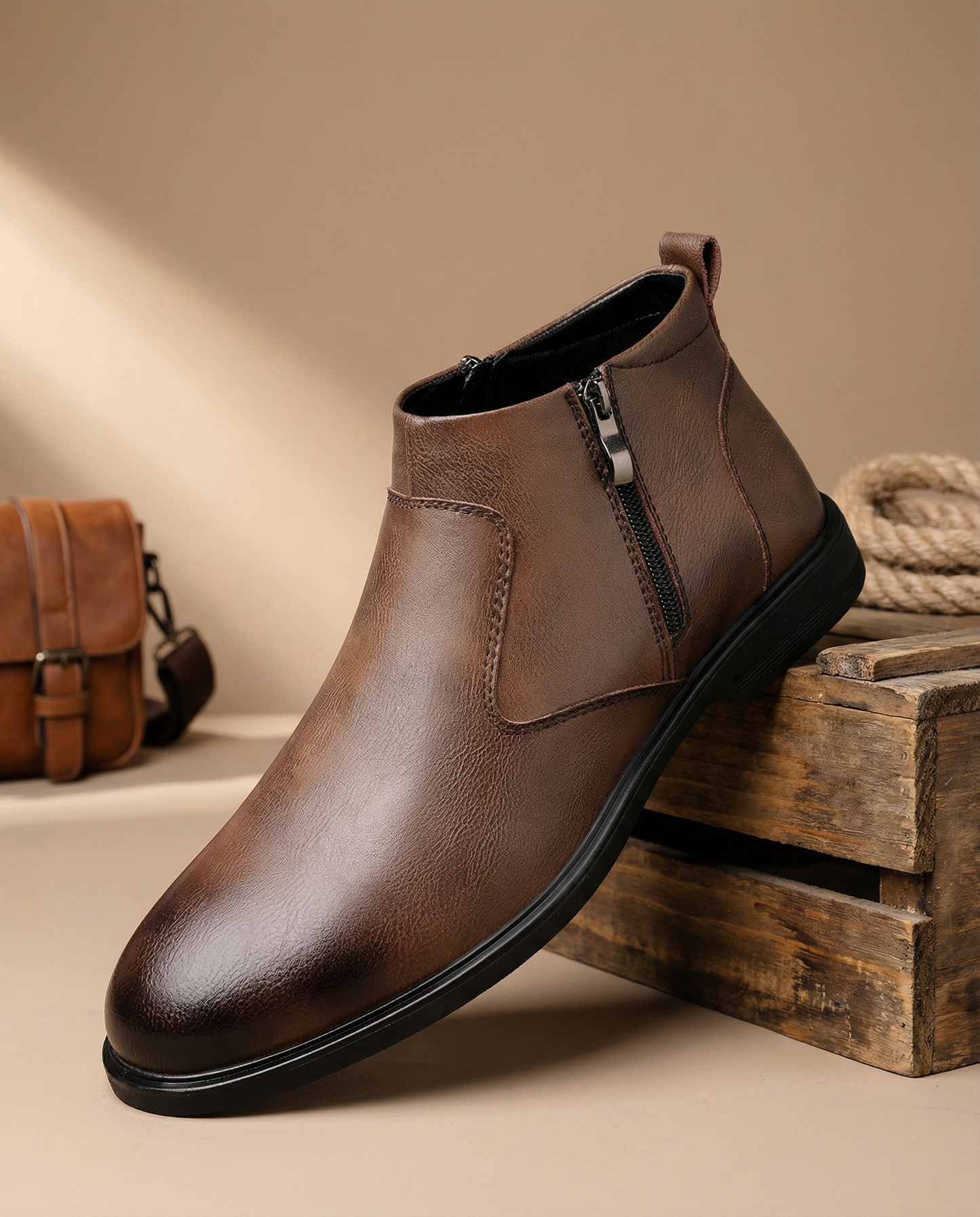 Men's Comfortable Classic Chelsea Boots with Side Zip Entry