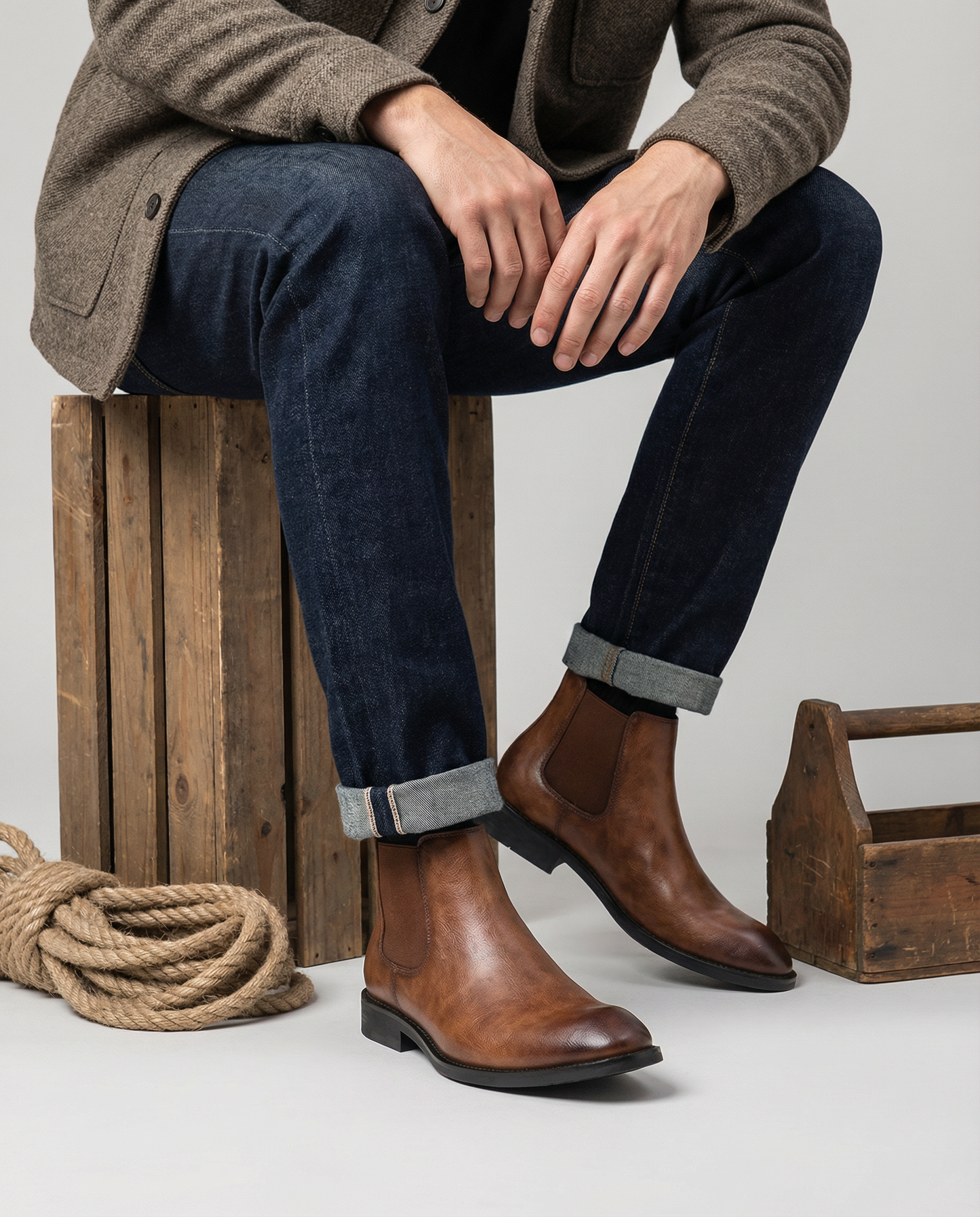 Men's Premium Full-Grain Classic Chelsea Boots
