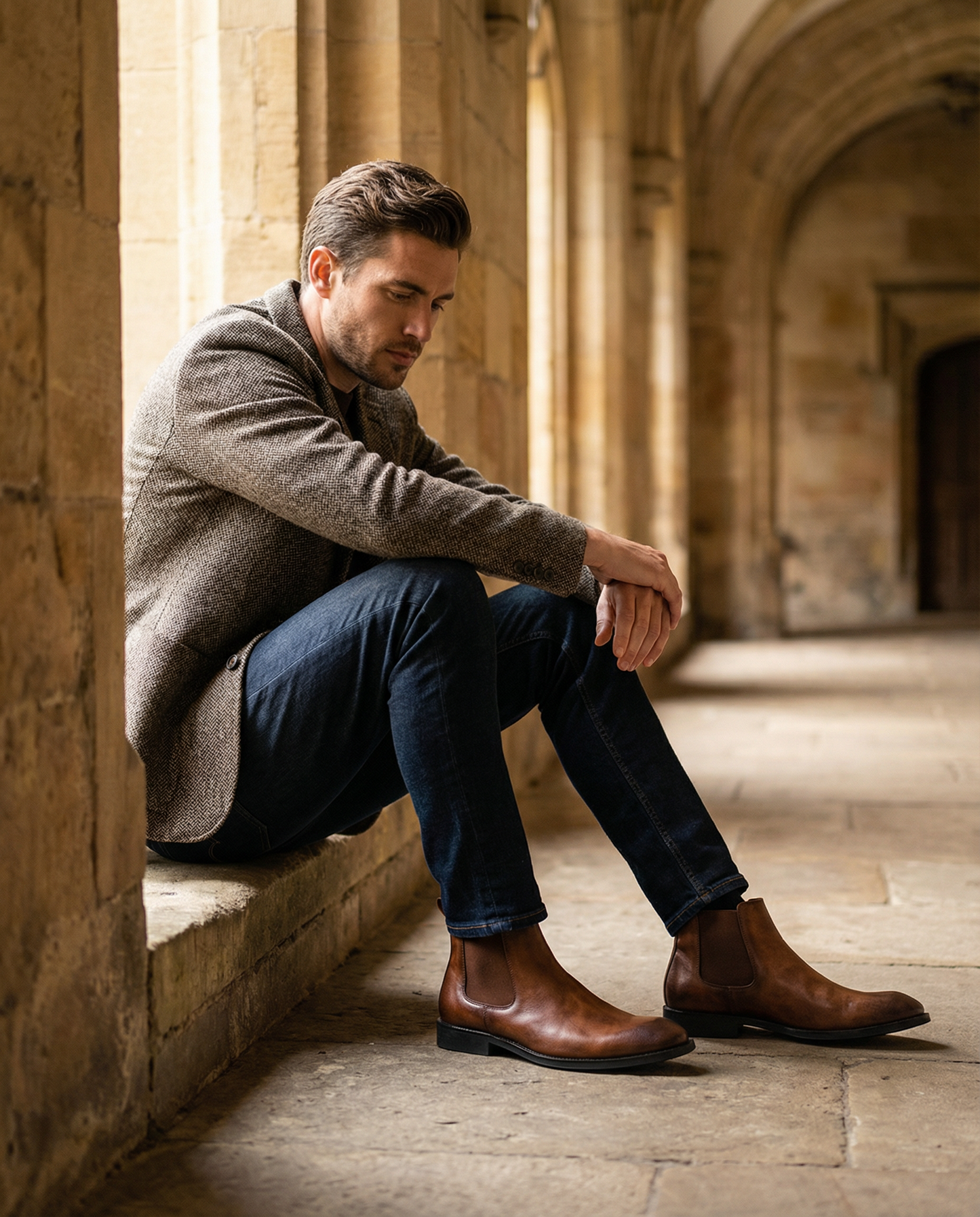 Men's Premium Full-Grain Classic Chelsea Boots