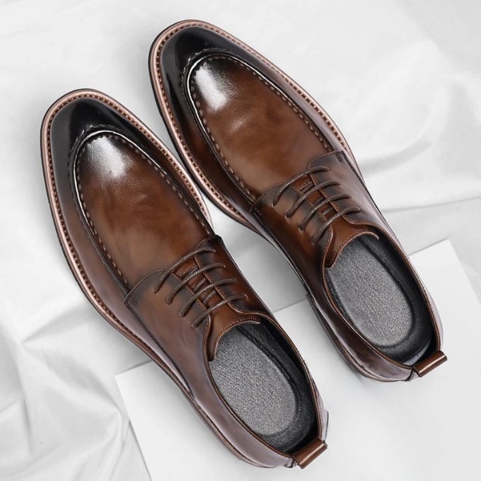 Luxury Hand-Burnished Oxford Dress Shoes for Men