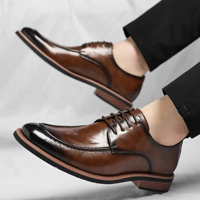 Luxury Hand-Burnished Oxford Dress Shoes for Men