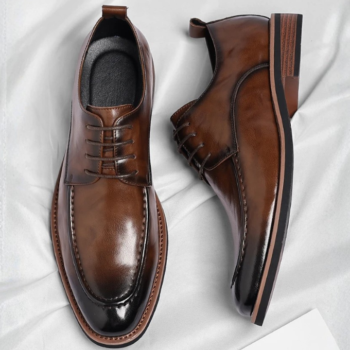 Luxury Hand-Burnished Oxford Dress Shoes for Men