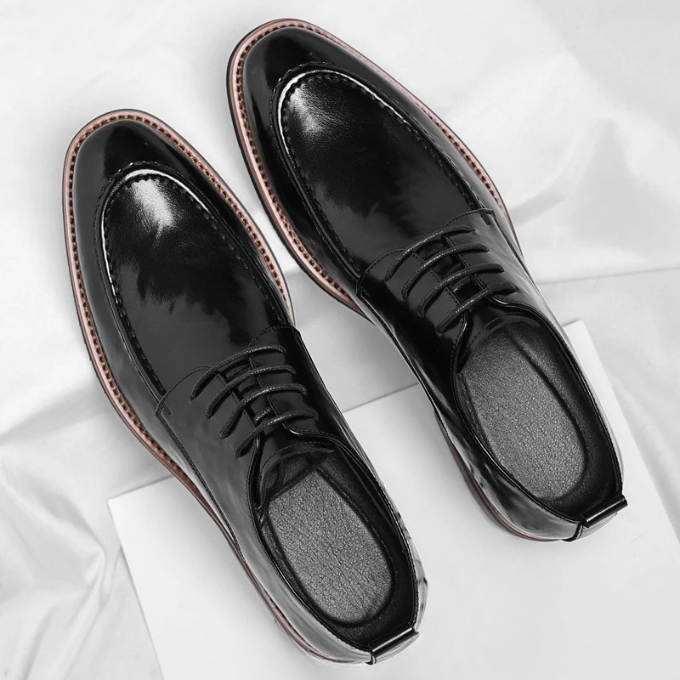 Luxury Hand-Burnished Oxford Dress Shoes for Men