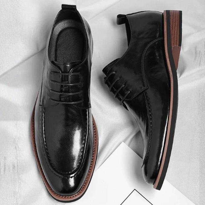 Luxury Hand-Burnished Oxford Dress Shoes for Men