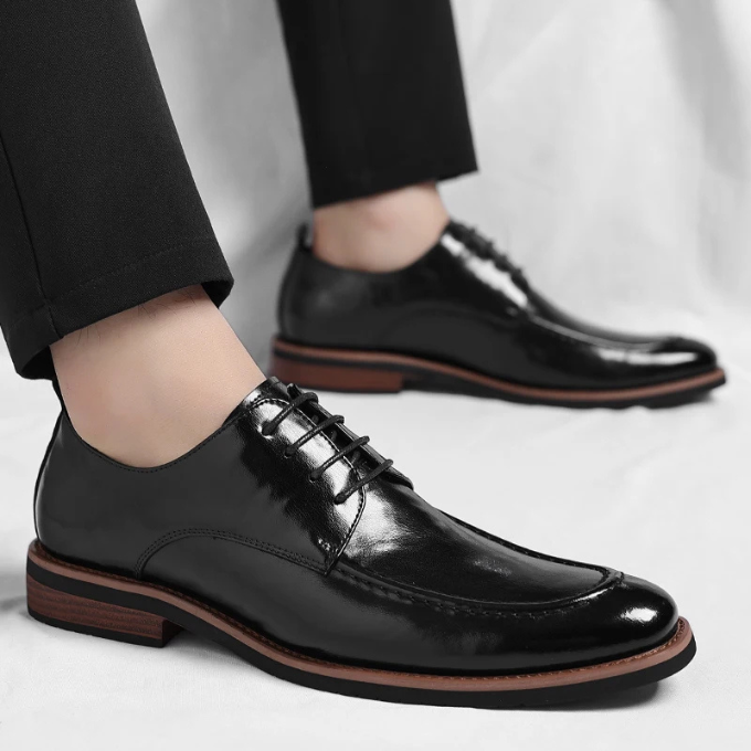 Luxury Hand-Burnished Oxford Dress Shoes for Men
