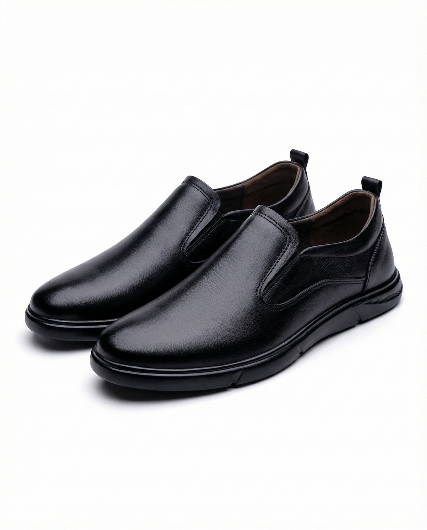 Men's Slip-On Loafers in Black or Dark Brown