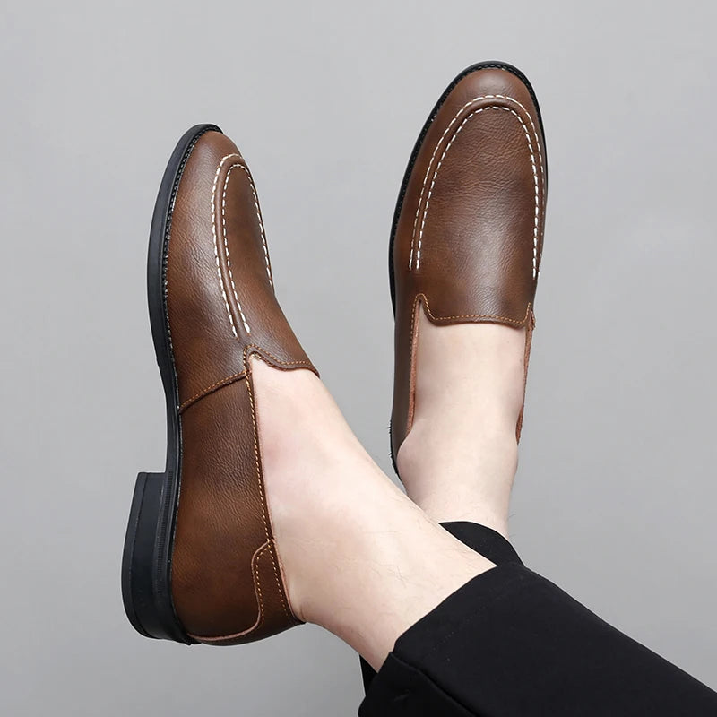 Men's Premium Slip-On Loafers with Cushioned Footbed