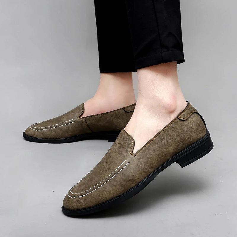 Men's Premium Slip-On Loafers with Cushioned Footbed