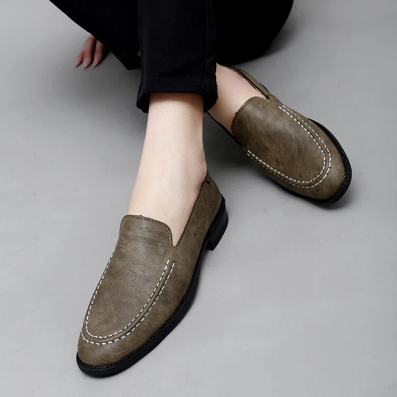 Men's Premium Slip-On Loafers with Cushioned Footbed