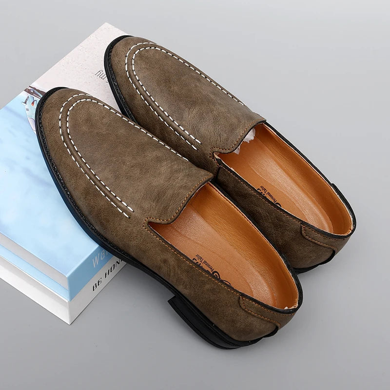 Men's Premium Slip-On Loafers with Cushioned Footbed