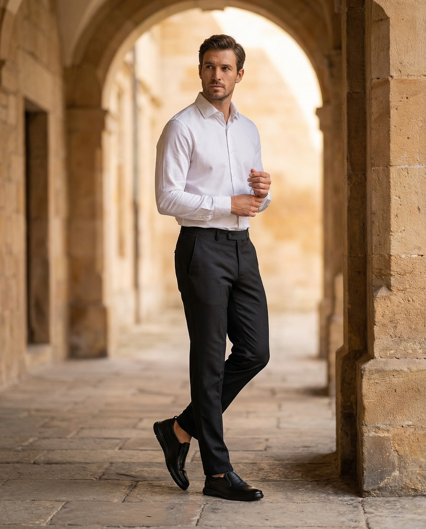 Men's Slip-On Loafers in Black or Dark Brown