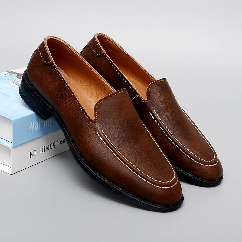 Men's Premium Slip-On Loafers with Cushioned Footbed