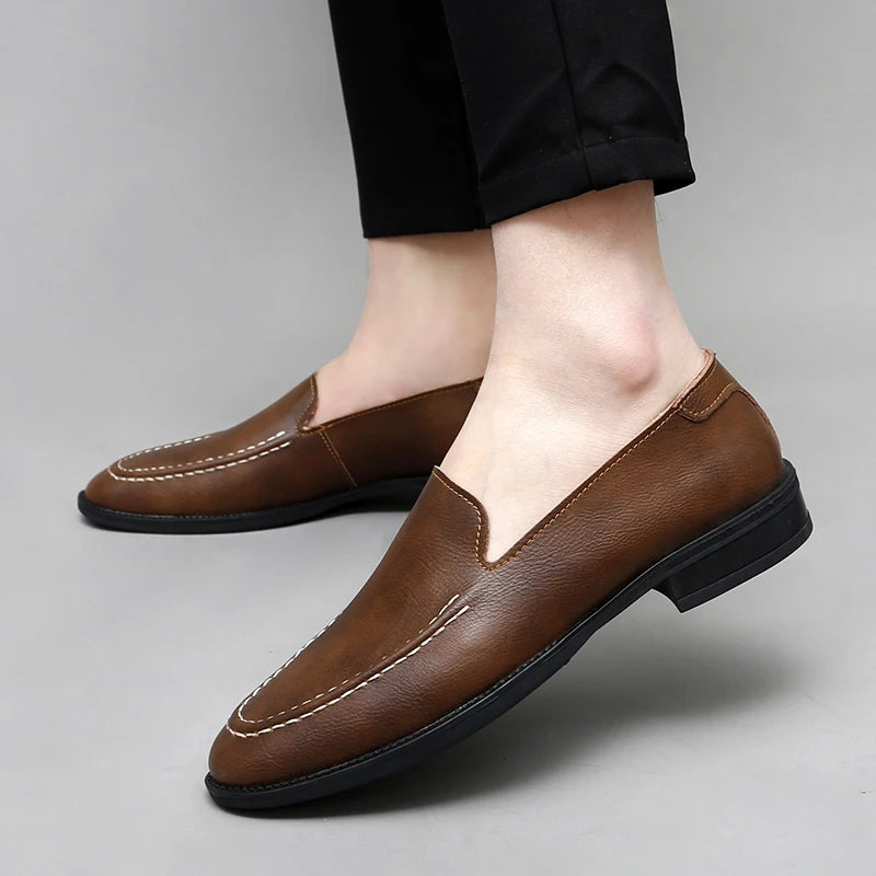 Men's Premium Slip-On Loafers with Cushioned Footbed